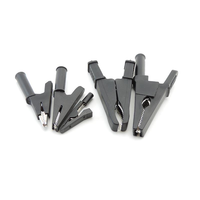 Зажим «крокодил», изолированные зажимы «крокодил», адаптер, зажим для аккумулятора, подходит для сварки, штекер типа «банан» 2 мм, 4 мм, тестовый провод черного цвета