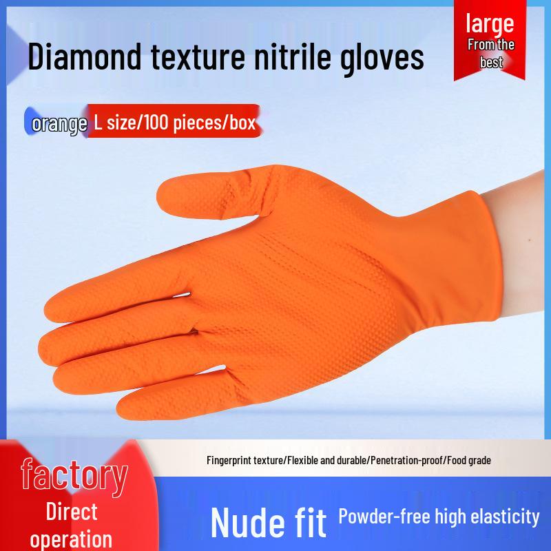Thickened Non-slip Diamond Texture Nitrile Gloves for Household, Kitchen, Industrial, and Automotive Repair