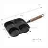 Telssida Cast Iron Four-Hole Egg Pan, Burger Mold, Breakfast Pan, Non-Coated Egg Waffle Pan, Mini Flat Non-Stick Pan