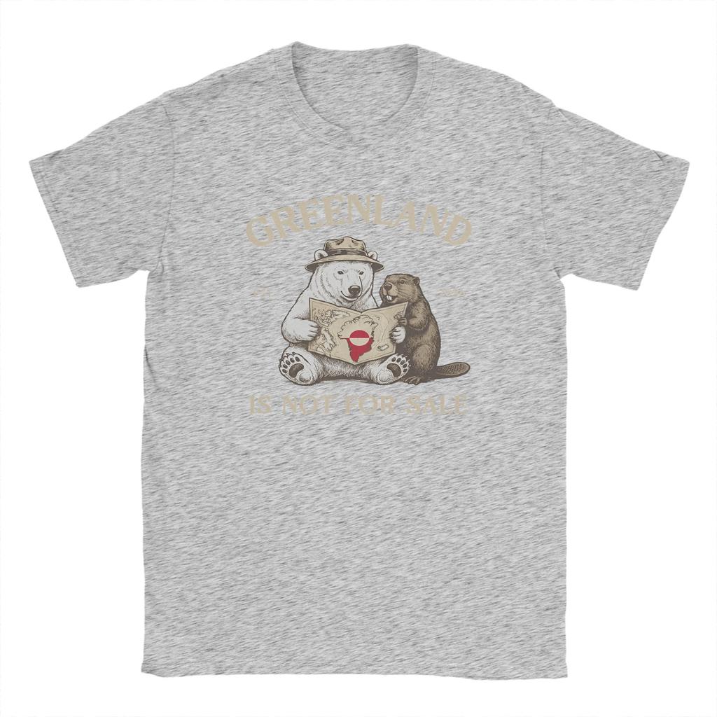 Unisex Greenland Is Not For Sale T Shirts Pure Cotton Clothing Funny Short Sleeve Crewneck Tee Shirt Gift Idea TShirts