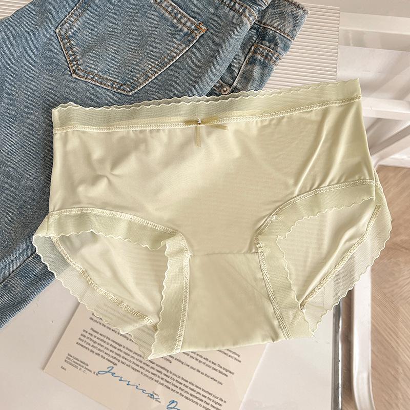 Женские бесшовные трусики Ice Silk, тонкие трусики со средней талией, утягивающие дышащие трусики большого размера
