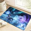 Pokemon Pikachu Night City Rain Print Non-Slip Doormat, Absorbent Floor Mat for Home Decor