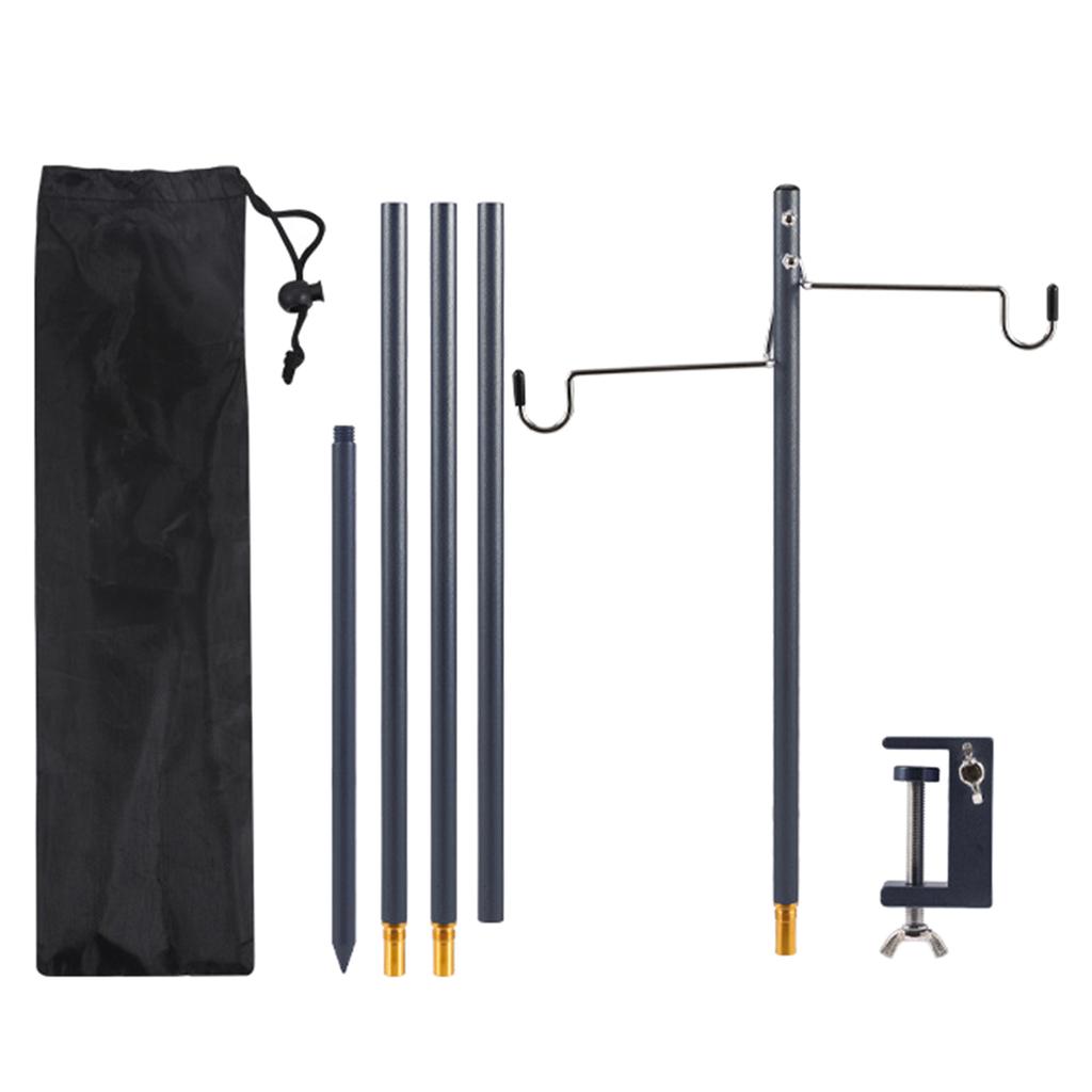 Складная настольная подставка для лампы для кемпинга с двойными крючками, держатель для уличного освещения из алюминиевого сплава, вешалка для лампы, прочная