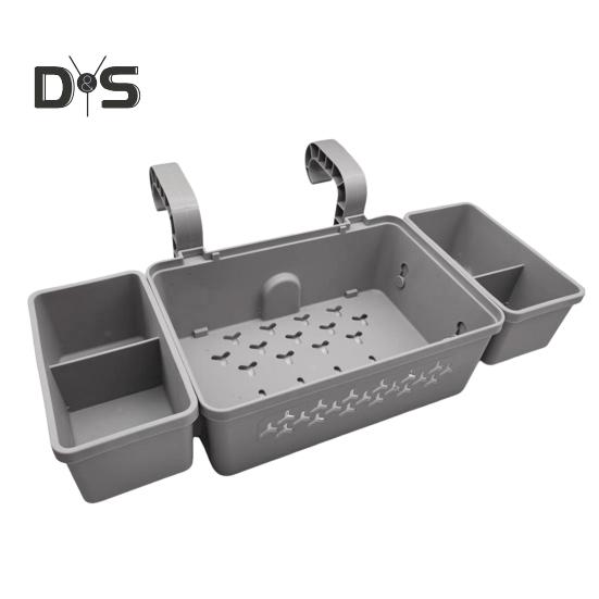 Poolside Storage Organizer with Hook Cup Holder Pool Storage Basket for Above Ground Pools Large Capacity Pool Accessories Holder for Most Frame