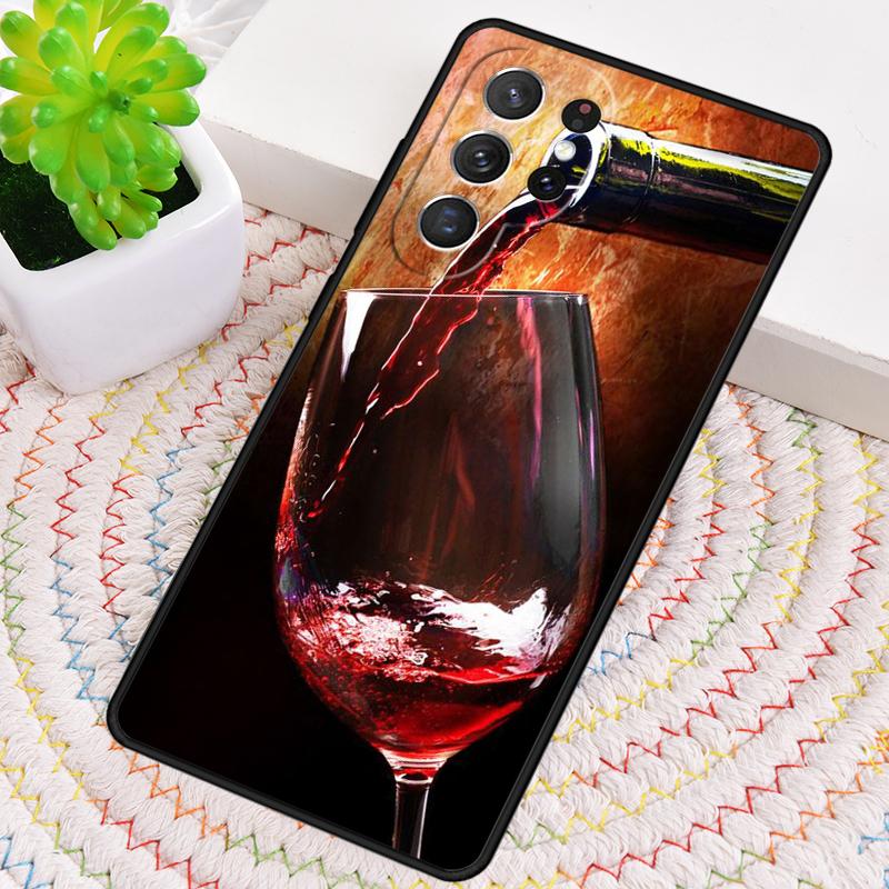 Чехол для телефона из ТПУ с рисунком бокала красного вина для Samsung Galaxy note 10 pro S26 S25 S24 S23 S22 Ultra Plus S21 FE S20 Ударопрочный чехол