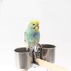 Кормушка для птиц 2в1 Двойные чашки Держатель для корма для попугаев из нержавеющей стали Оборудование для кормления в клетке