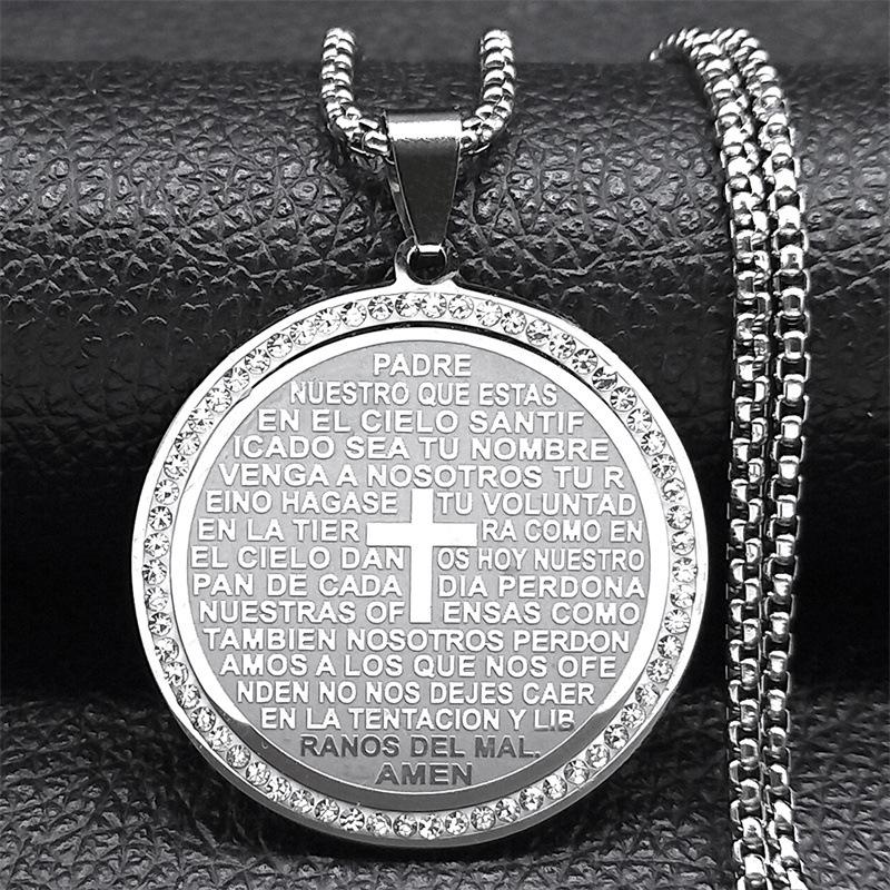 1pc Eye Pendant Necklace Stainless Steel Blue Enamel and Embellishment Suitable for Men and Women's General Couple Jewelry