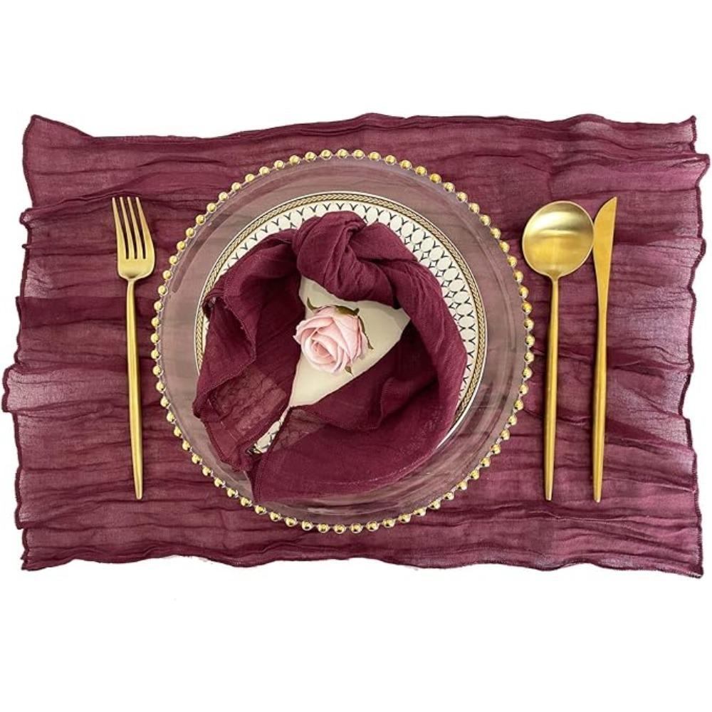 6 шт. марлевых салфеток, салфетки для ужина, мягкие салфетки в стиле бохо, деревенские мятые салфетки из сырной ткани оптом для декора свадебной вечеринки