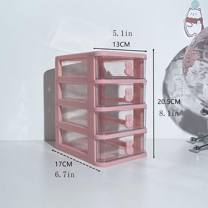 Clear Stacking Drawer Organizer - Multi-Tier PP Storage Box for Office/Beauty Products, Modular Desktop System (2-5 Layers)