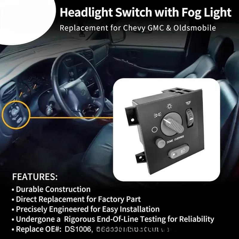 Headlight Headlamp Dimmer Switch Button Part Fog Light for Chevy Blazer S10 GMC Jimmy Sonoma & Bravada 1998-2003 Car Accessories