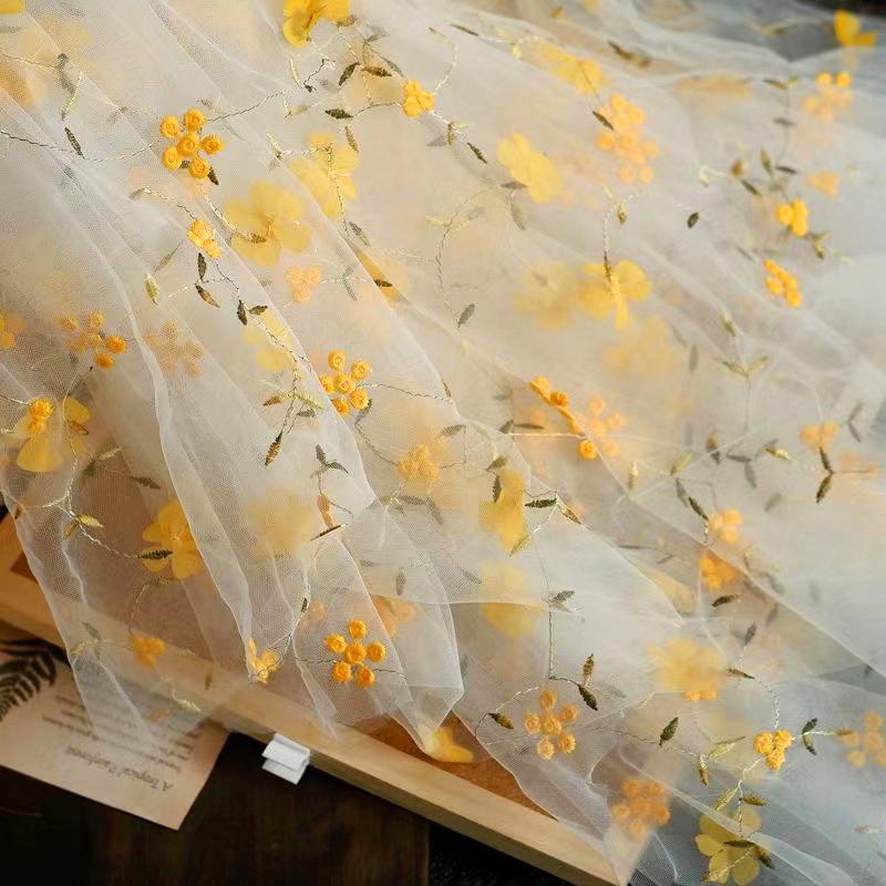 1 шт. Цветочная вышитая тюль ткань скатерти цветочные сетчатые шторы подарочная упаковка сетка пряжа цветы магазин 130x50 см