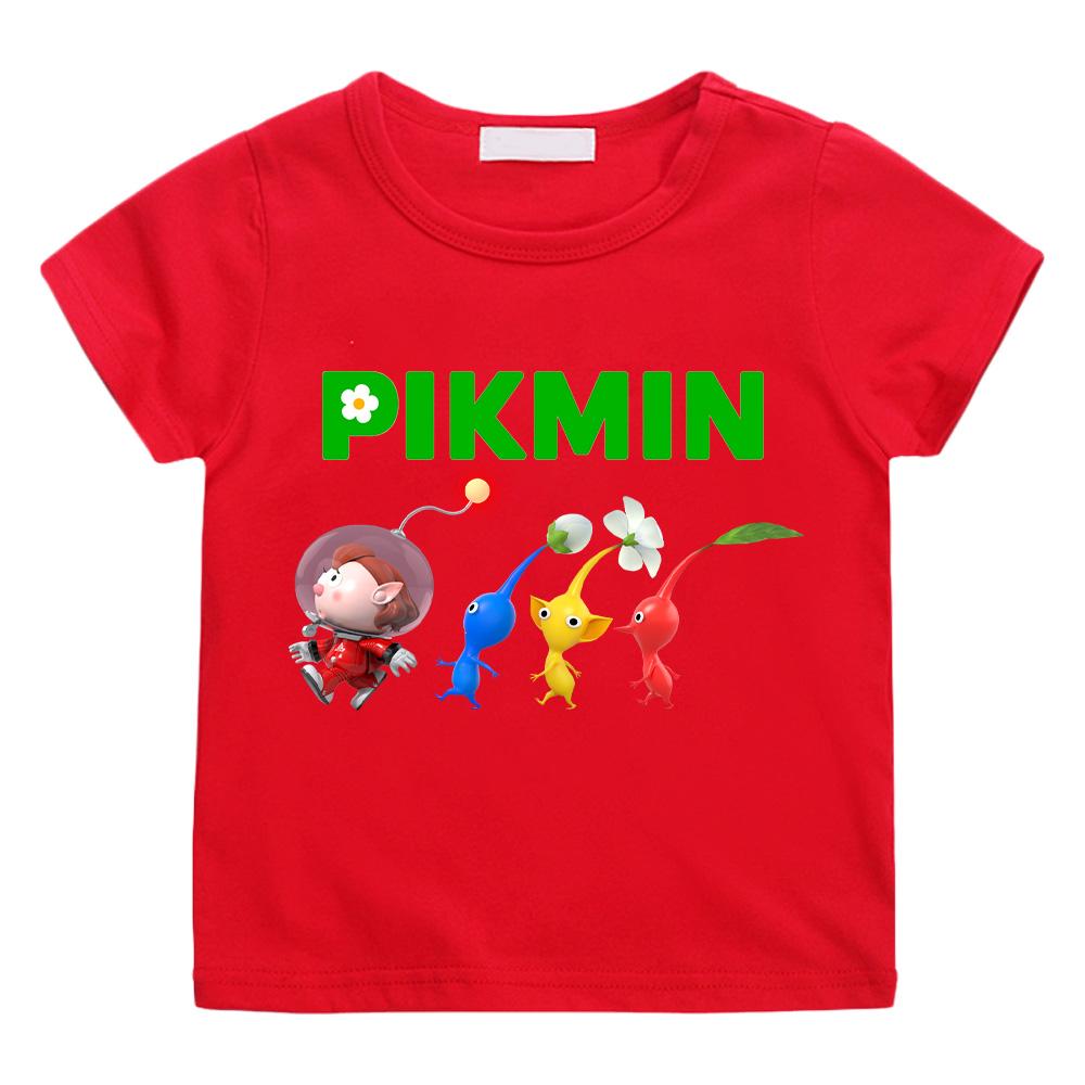 Футболки Pikmin и Капитан Олимар Хлопковая футболка Весна Лето Футболки для мальчиков и девочек Одежда для младенцев и маленьких детей Забавные свободные топы