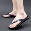 Flats Flip Flop Genuine Leather Men Slippers Summer Top Brand 2024 New Fashion Man Designer Beach Flip-flops Light Comfortable