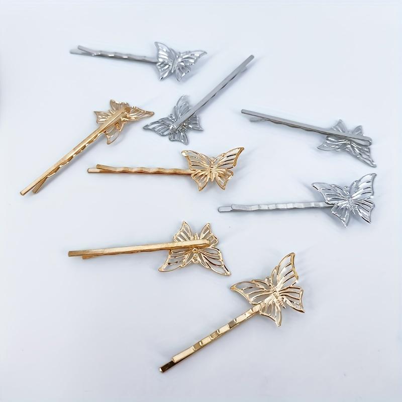 A Pack of 4 Hollow Butterfly Hairpins, Each Measuring 2.56 Inch