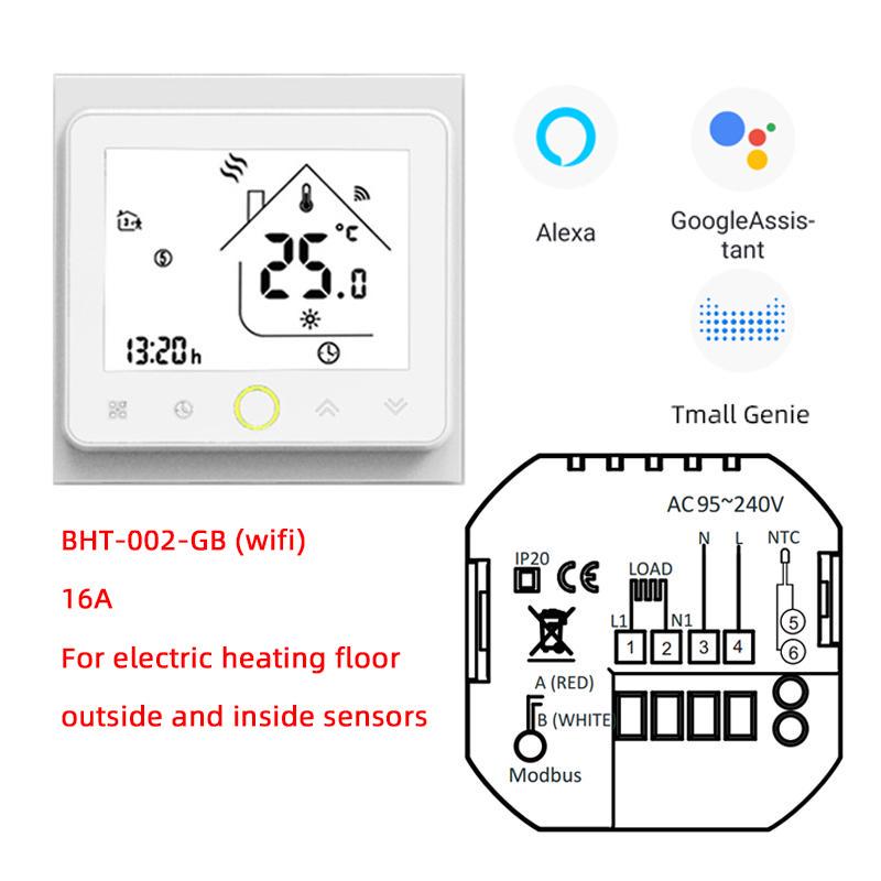 WIFI Для Электрического/Водяного/Газового котла Термостат Теплого Пола Умный Сенсорный Экран ЖК-Дисплей Регулятор Температуры с Alexa/Google Home
