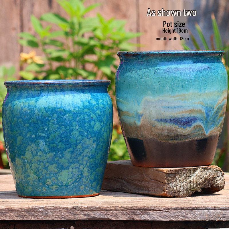 Large Handmade Ceramic Pottery Planter for Courtyard Landscaping - Ideal for Tall Orchids and Bougainvillea