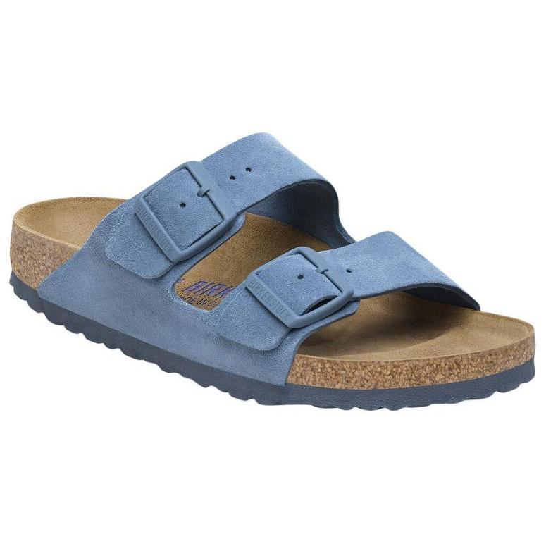 Birkenstock Arizona Мягкая стелька Замшевые шлепанцы-слайдеры Унисекс Синие 1027692