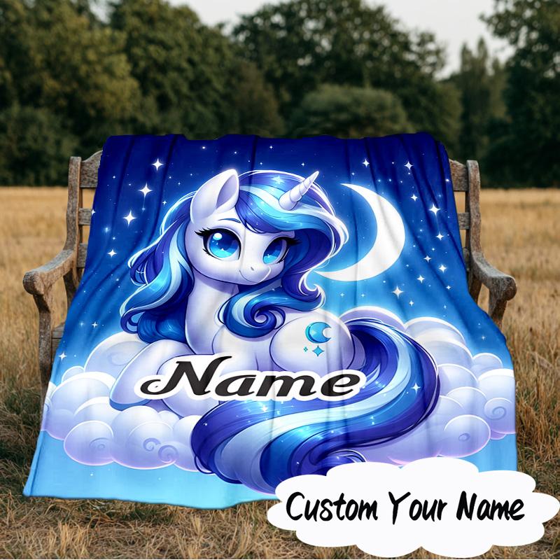 Custom Name Mythic Unicorn Dreams Blanket Ideal Bedding Blanket Perfect for Travel, Camping, Living Rooms, Offices, Sofas, Fan Christmas gift
