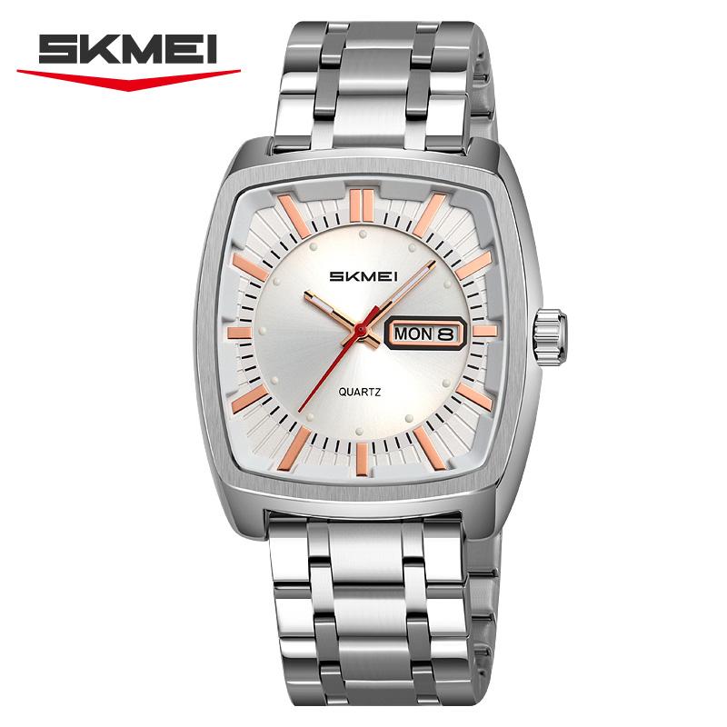 SKMEI 9354 Luxury Quartz Men's Leisure Top Brand Watch Steel Belt Waterproof Men's Watch Date Week Display Men's Business Clock
