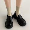 Модные повседневные туфли на платформе в британском стиле, маленькие кожаные туфли, женские, новые осень-зима 2025, универсальные, под юбку, лоферы на одном педале