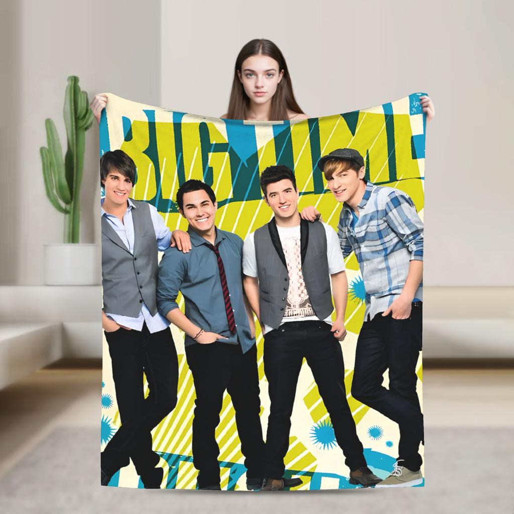 Big Time Rush Band  Flannel Blanket Winter  Super Soft Throw Blanket for Girls Boys Outdoor Funny Bedspread Sofa Bed Cover