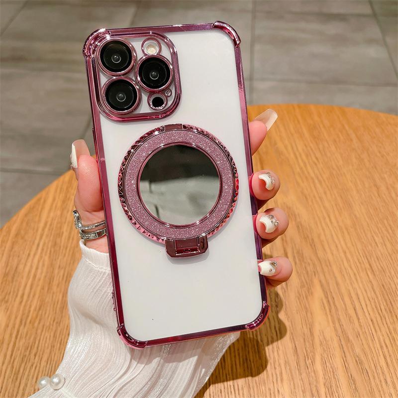 Чехол-держатель для зеркала с покрытием, мягкий силиконовый, четыре угла, воздушная подушка, противоударный, защитный чехол для Samsung Xiaomi Poco Redmi