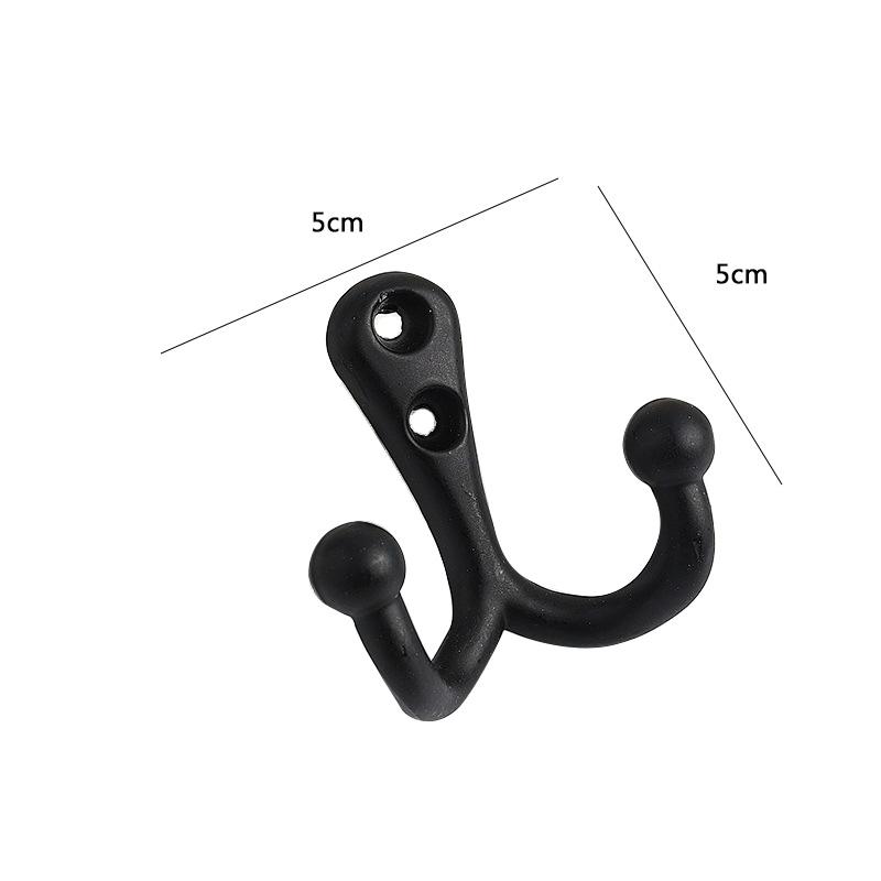 1Pc Double Head Robe Coat Hooks for Wall Door Key Bag Towel Hanger Holder Vintage Wall Mounted Storage Hook Bathroom Organizer