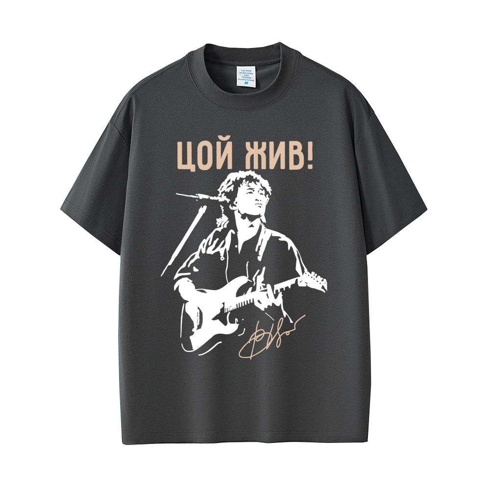 Legendary Russia Rock Band Kino Viktor Tsoi Graphic Tshirt Unisex Women Casual Cotton Vintage T Shirts Unisexs Oversized Tshirts