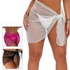 Womens Swimwear Sexy Bathing Suit Cover Up Mesh Sheer Beach Sarong Pareo Bikini Swimsuit Short Wrap Skirt Beach Dress