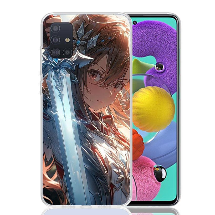 Чехол для телефона Sword Art Online Юки Асуна для Samsung Galaxy A52 A32 A22 A12 A02S A50S A30S A51 A31 AA71 Note 20 Ultra 10 S10 Plus