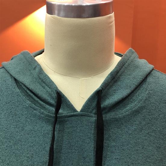 Женское длинное худи-пуловер с неровным подолом, рукавами 3/4, толстовки с капюшоном с кошачьими ушками, туники с карманами