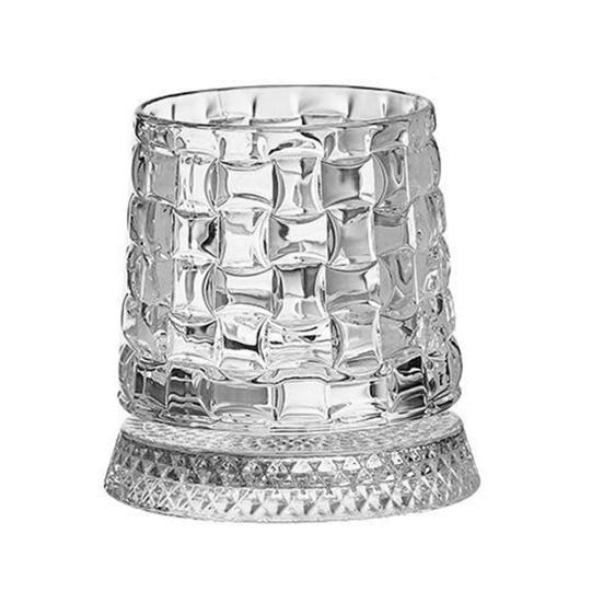 Бокал для виски 280 мл, вращающийся на 360 градусов, с изысканным тисненым узором, устойчивым отсоединяемым основанием, питьевой стакан, посуда для напитков