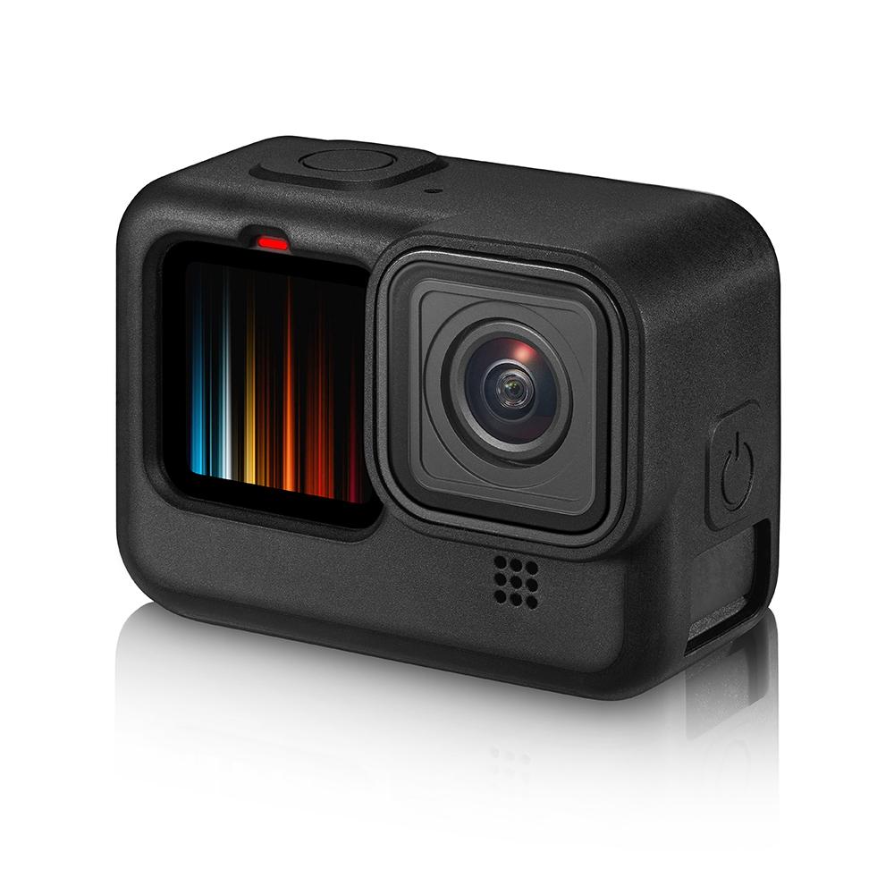 Силиконовый чехол для GoPro Hero12 11 10, черное закаленное стекло, защитная пленка для экрана, крышка объектива, аксессуары для GoPro9