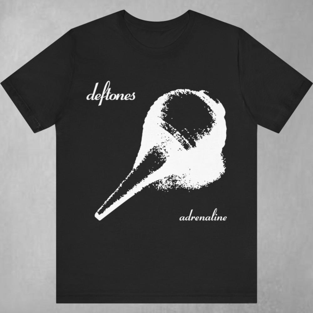 Винтажная черная хлопковая футболка Deftones Adrenaline, полный размер, для мужчин C217, унисекс