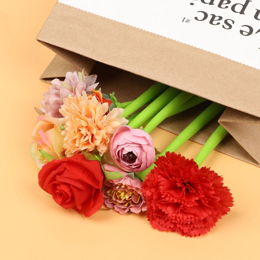 Домашний декор Фирменные канцелярские принадлежности 0,5 мм Черные чернила Силиконовая ручка Гелевые ручки Цветочные карандаши Нейтральный карандаш