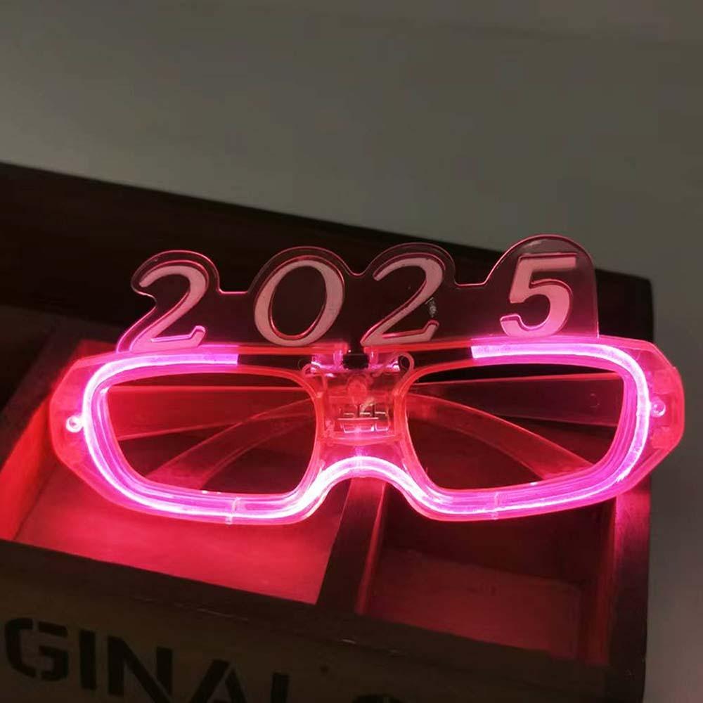 Цифра Буква 2025 Светодиодные Светящиеся Очки Фотографические Украшения Очки для Новогодней Вечеринки Новогодний Подарок