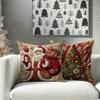 4Pcs Throw Pillowcase Snowflake Snowman Xmas Tree Pattern Invisible Zipper Design Pillow Cushion Sofa Pillow Cover Home Decor