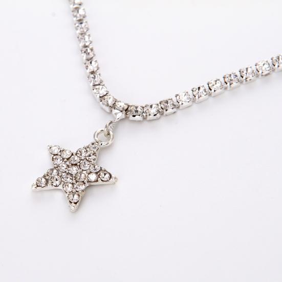Anklet Five-pointed Star Pendant Adjustable Jewelry Rhinestone Inlaid Foot Chain for Women