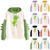 Women's Printed Contrasting Dinosaur Loose Casual Hoodie