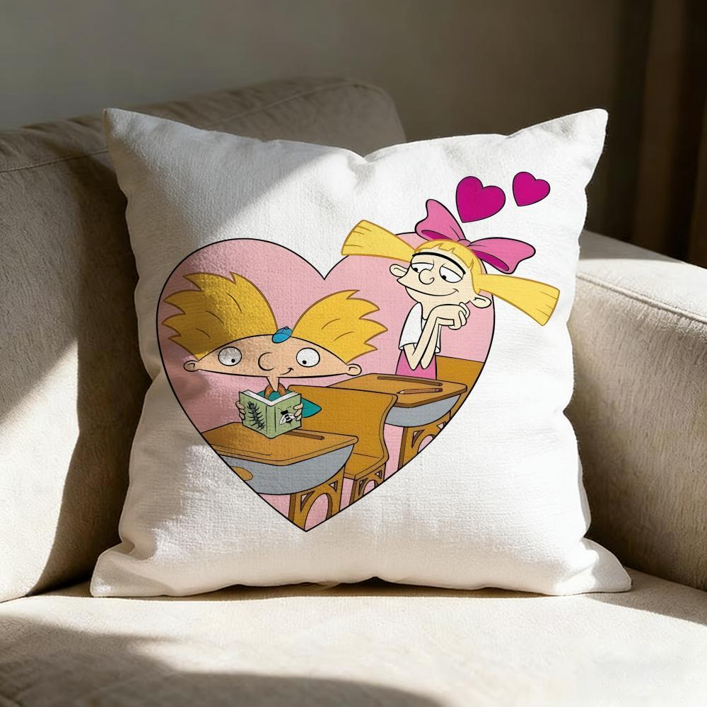 Hey Aarnold Cartoon Pillow Case Pillowcase Doublesided Printed Sofa Cushion Bedroom Headboard Pillow