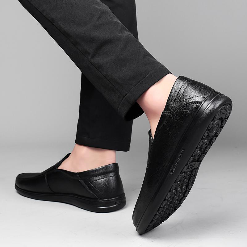 2024 Мужская повседневная обувь из натуральной кожи, роскошные брендовые повседневные мужские туфли без шнуровки, черные туфли для вождения