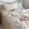 Korean Simple Light Blue Stripes Mixed and Matched Pure Cotton 100 Cotton Four-piece Set, Bedding, Skin-friendly Sheets, Quilt Cover 1.8