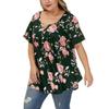 Летняя женская футболка с короткими рукавами и v-образным вырезом на пуговицах плюс размер футболка с принтом