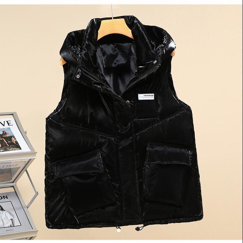 Autumn Winter Women Down Cotton Vests Coat Student Solid Color Outwear Sleeveless Wiastcoat Jacket Woman Padded Jacket Coat Tops
