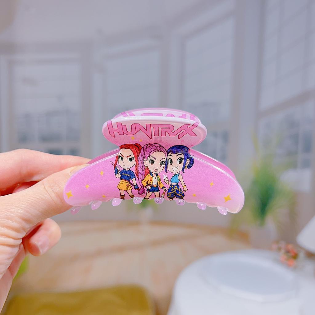 Cute Anime Witch Kpop Demon Hunter Claw Hair Clips Plastic Hair Claw Clips Girly Heart Design Hair Styling Accessories For Girls