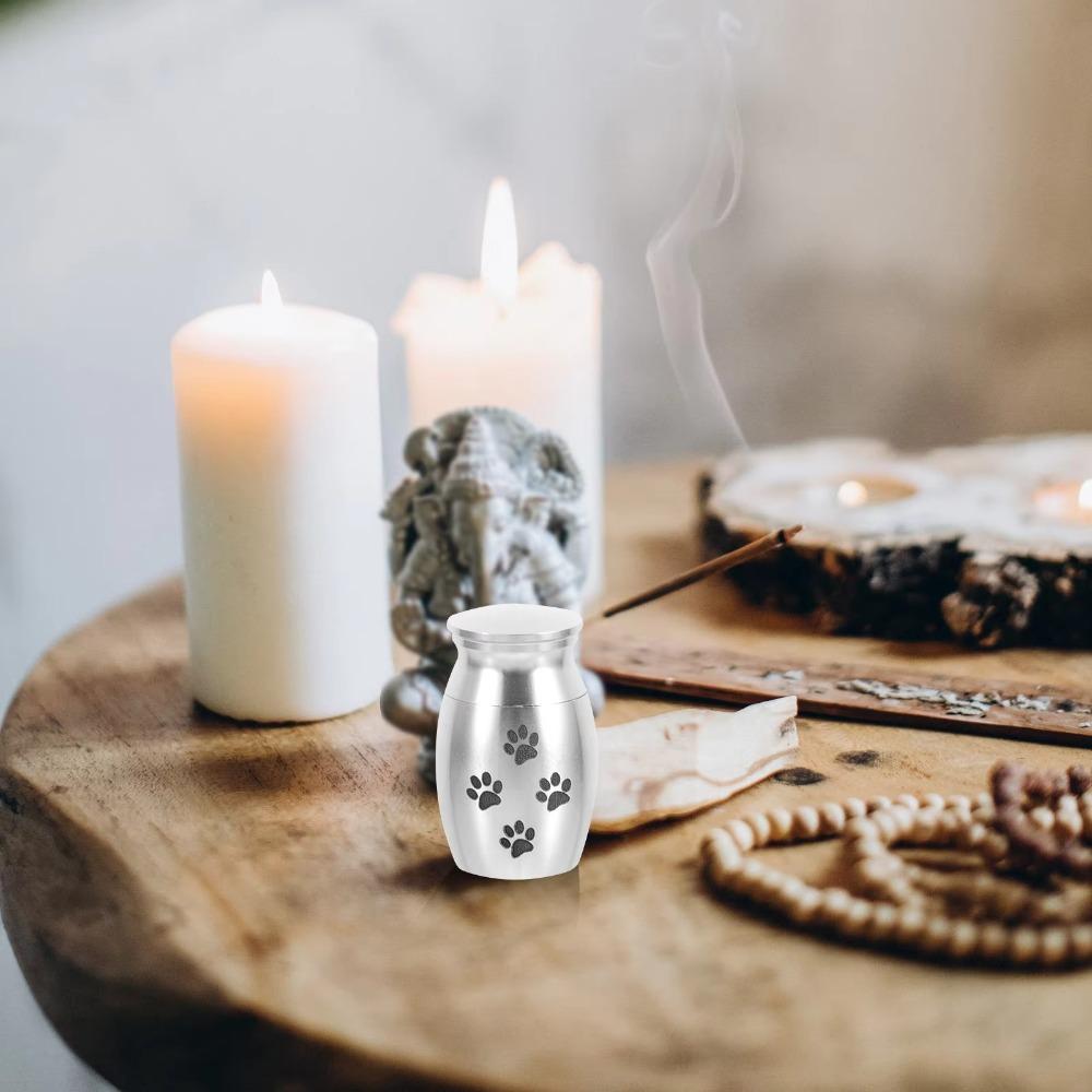 Aluminum Zinc Zinc Alloy Dog Cat Memorial Urn Waterproof Keepsake Burial Jar Pet Cremation Urn Sympathy Gift