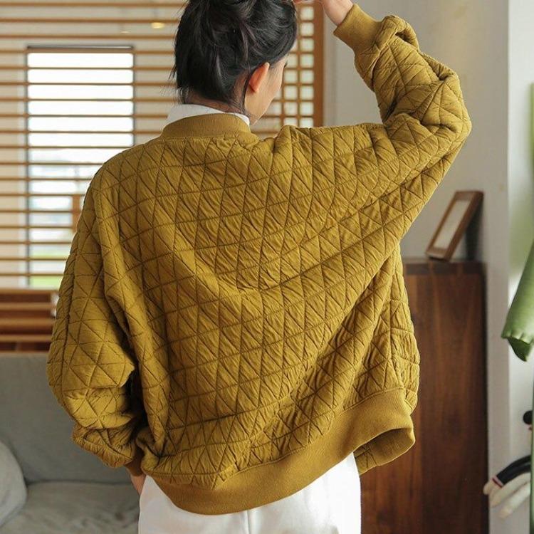 Женское зимнее удобное пальто из смесового хлопка Johnature с длинным рукавом, свободного кроя, на подкладке, однотонное, повседневная одежда