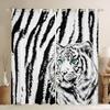 Cute Tiger Blackout Curtains Kawaii Wild Animal Drapes for Children Boys Girls Bedroom Living Room Print Window Dreapes 2 Panels