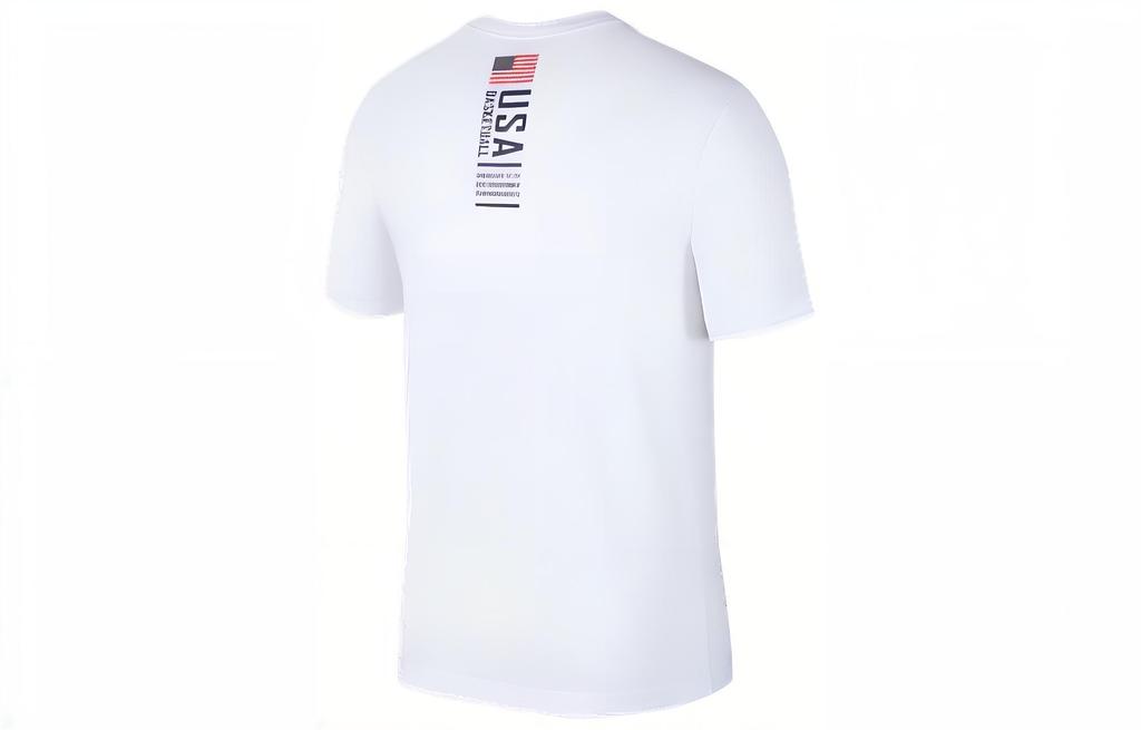 Nike T Shirts Men's White Crew Neck Moderate Straight Fit AV4352-100