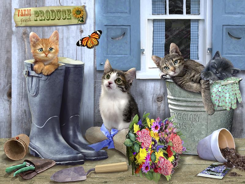 Yamasan Prime 3D Боб Джордано Кошки Играют на Ферме Завершено 61 x 46 см 500 Деталей 10462, Размер /